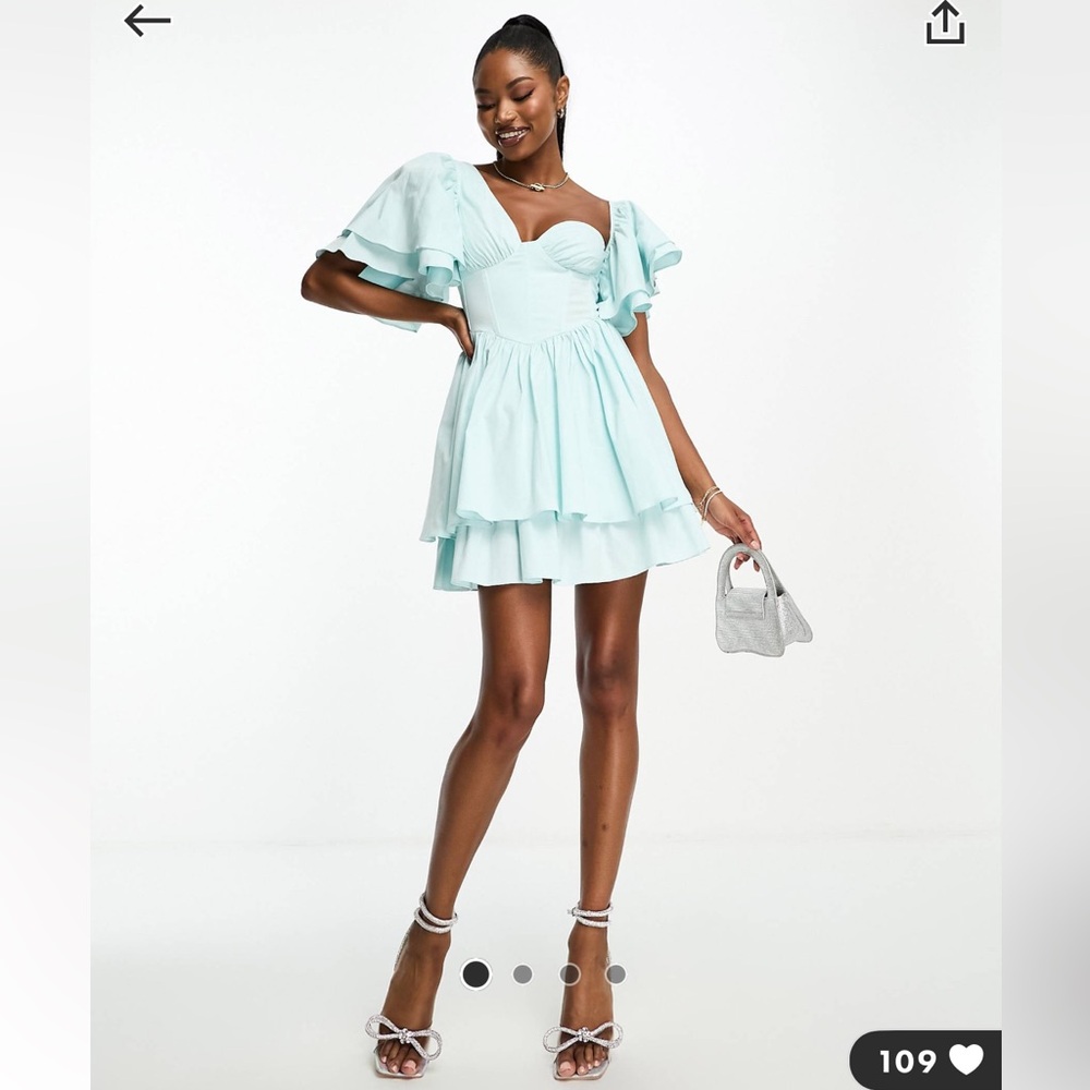 Asos Luxe one shoulder cotton corset dress